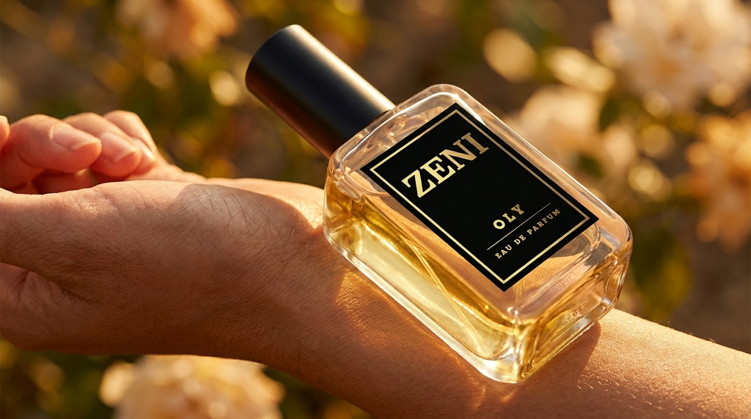 ZENI OLY perfume sobre muñeca con piel cálida - química de la piel y pH en perfumería