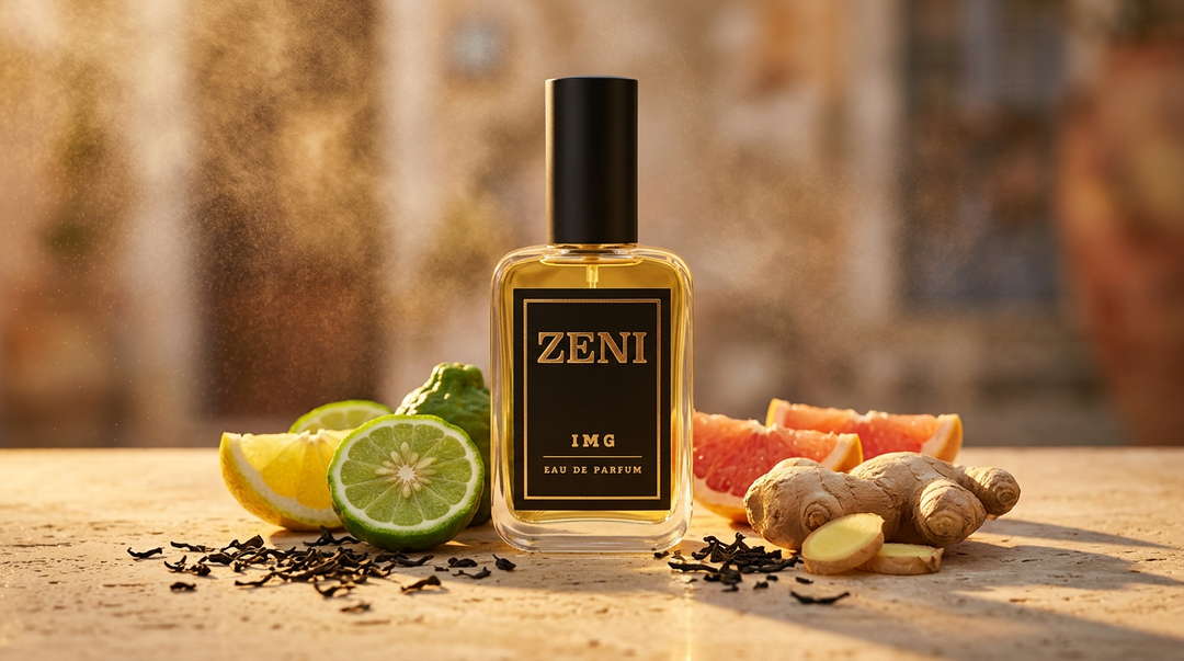 Equivalencia de Imagination de Louis Vuitton: perfume IMG de ZENI Ambient con bergamota, jengibre y té negro